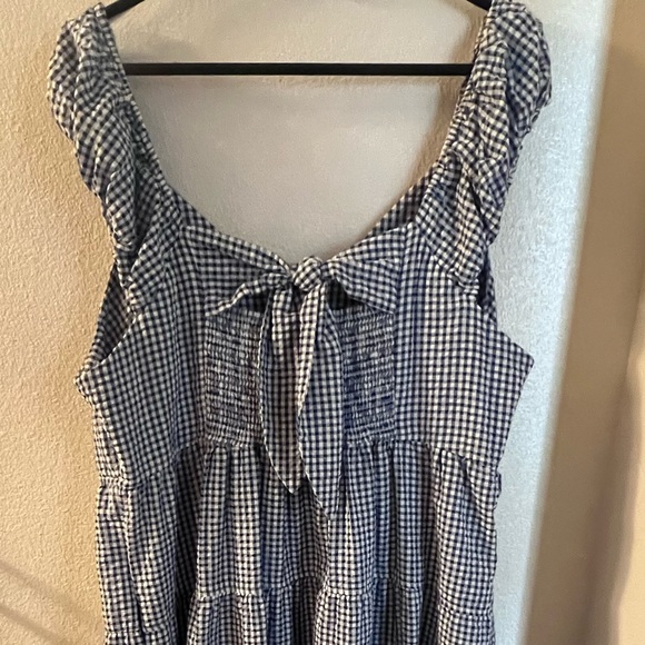 Old Navy Blue and White Gingham Maxi Dress and Bow - Picture 7 of 9